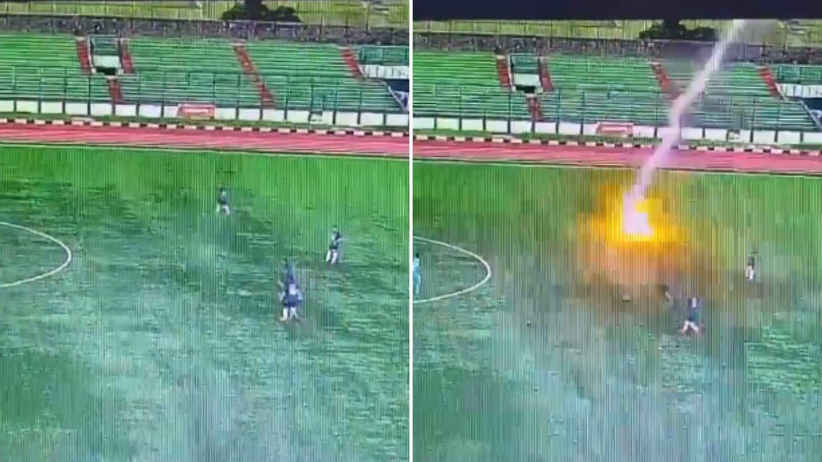 Footballer dies after being hit by lightning in Indonesia. Harrowing incident captured on camera