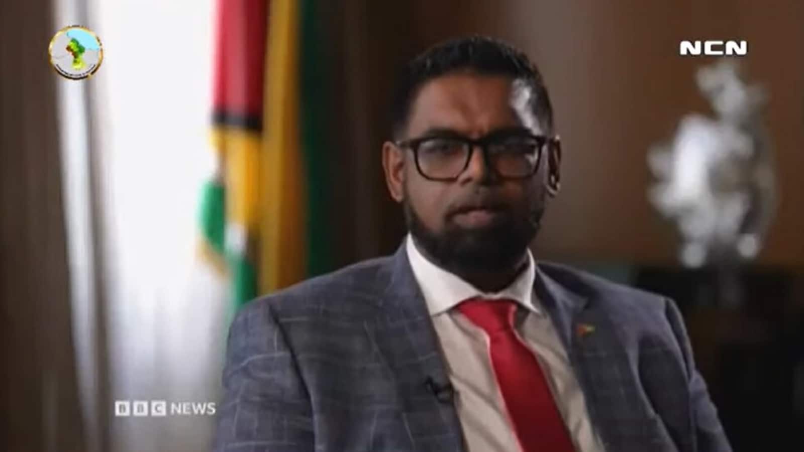 Guyanese President says 'I would lecture you on climate change' to BBC journalist when discussing country's oil reserve