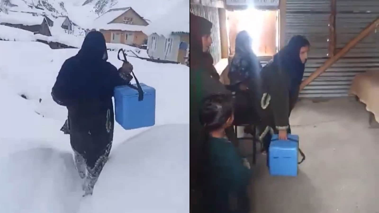 Jammu and Kashmir health worker braves 5 ft snow to administer polio drops to children. Watch