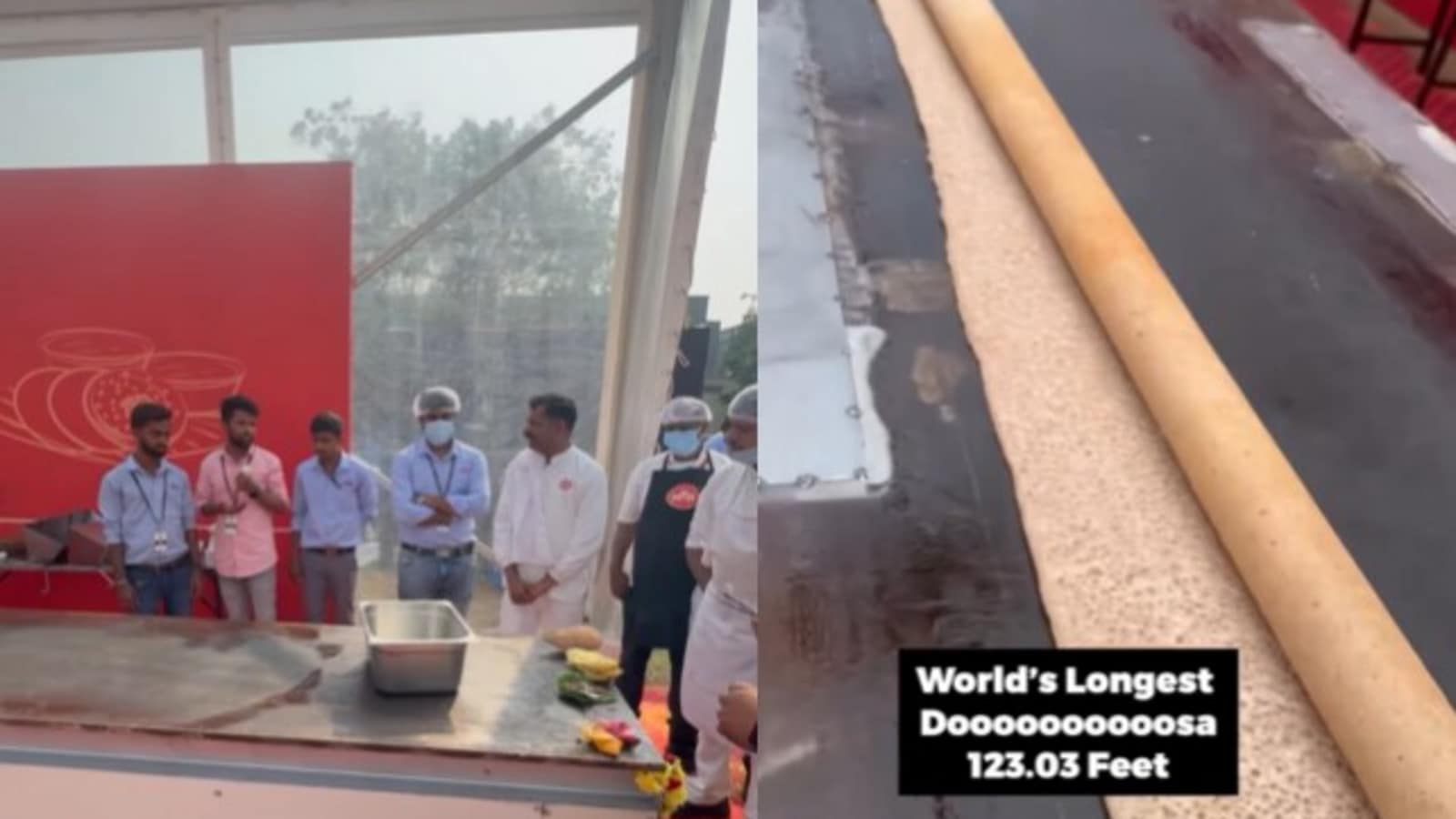 'World's longest dosa' in Bengaluru: 75 chefs unite to create 123-foot marvel. Watch
