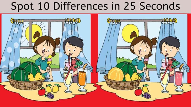 Find 10 differences challenges in 25 seconds and show HOW BRIGHT YOU ARE