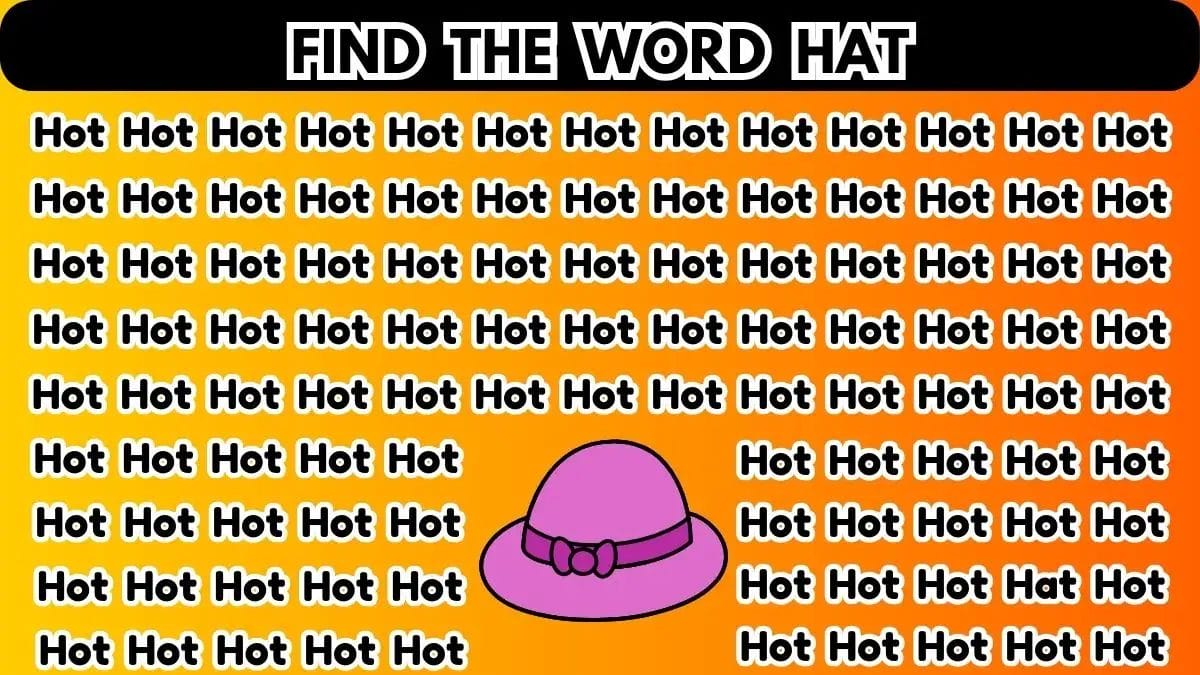Optical Illusion: Can You Find the Word HAT Among HOT in 10 Seconds?