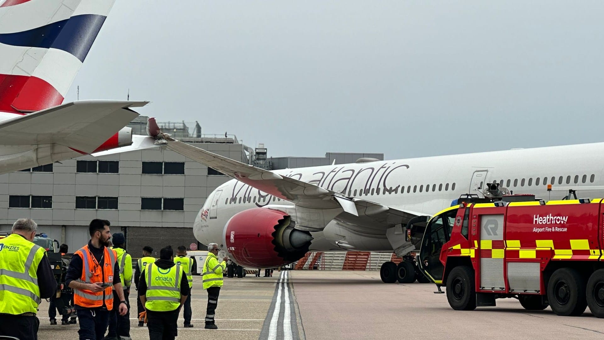 Two passenger planes crash on Heathrow tarmac sparking massive emergency response