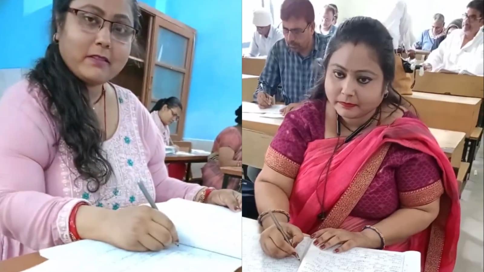 Bihar teacher makes Instagram Reels while checking PPU exam answer sheet. Videos are viral