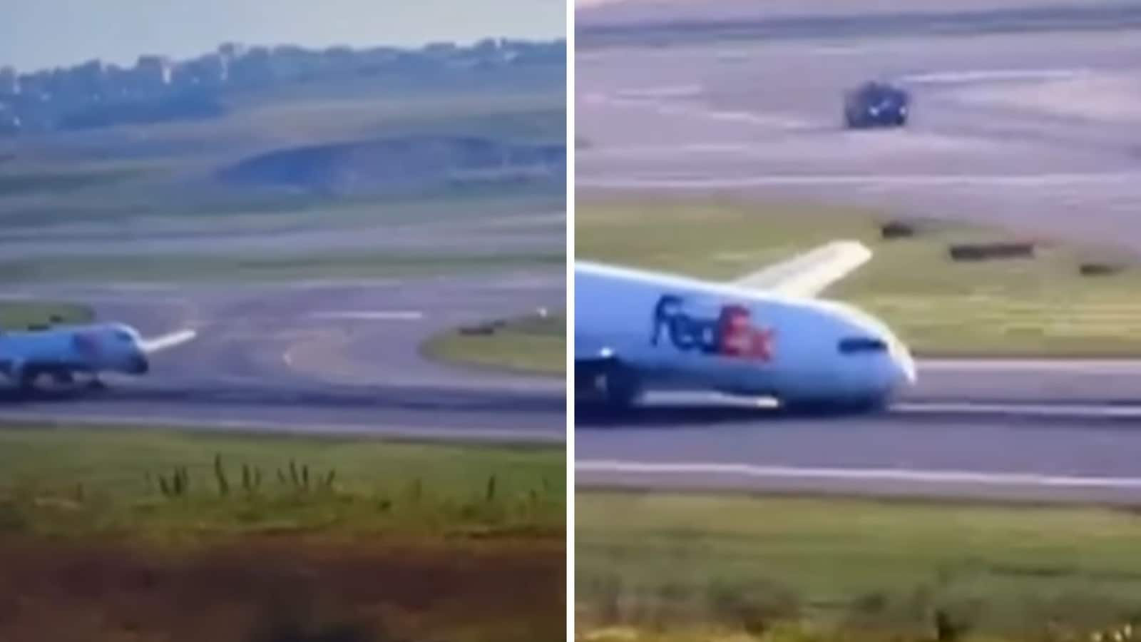 Cargo plane lands without front wheels in Istanbul. Watch scary video