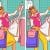 Find all 5 differences in the picture of the shopping lady in 5 seconds