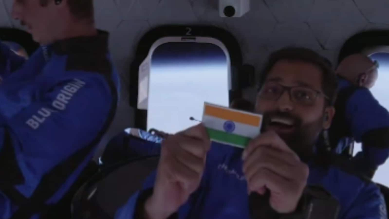 Gopi Thotakura proudly displays Indian flag in space on board Jeff Bezos' Blue Origin. Watch