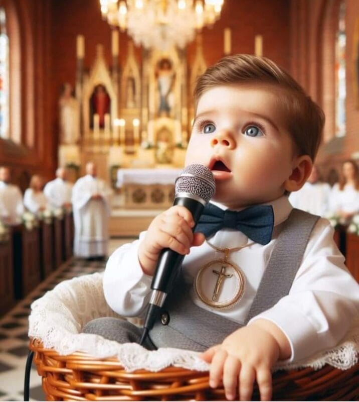 It is described as a "real miracle": a 6-month-old baby begins to sing in church, delighting everyone present.
