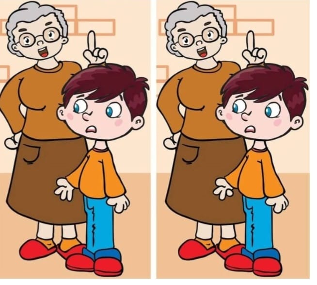 Only real ones can find 1 difference between pictures of grandmother and grandson