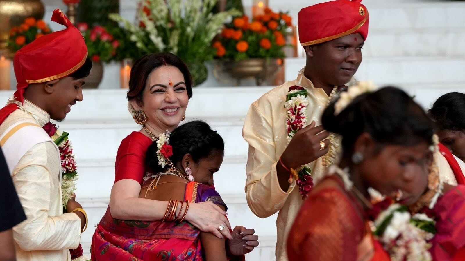 5 photos of Ambanis as billionaire family hosts mass wedding for over 50 couples